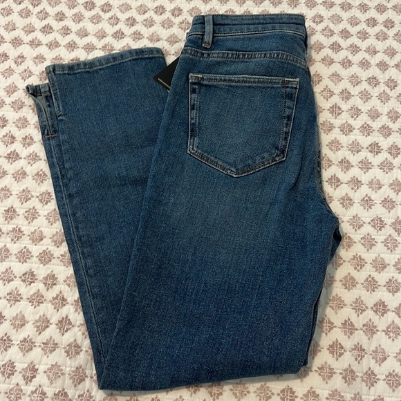 NWT Massimo Dutti High Rise Ankle Cropped Split Hem Medium Wash Jeans Size 2 - Picture 5 of 12